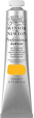 Winsor & Newton 2337039 200ml Professional Acrylic Colour Tube - Azo Yellow Deep