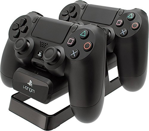 Official Sony PlayStation 4 Licensed Mains Powered Dual Charging Stand & Battery Packs: Black (PS4)
