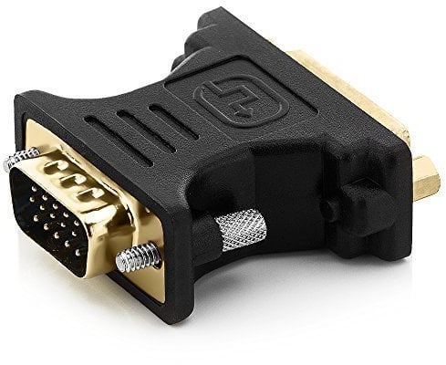deleyCON DVI-I vers VGA - Port DVI-I (24+5) au Connecteur VGA pour Le Moniteur PC Projecteur Carte Vidéo - Noir