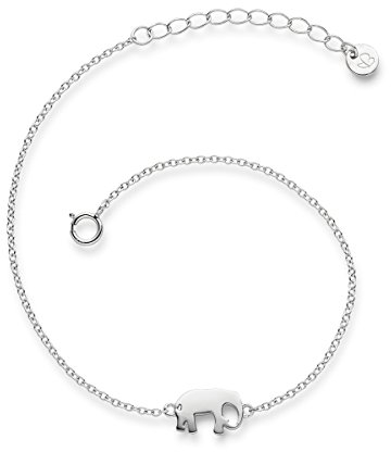 GLANZSTÜCKE MÜNCHEN Damen-Armband Elefant Sterling Silber 17 + 3 cm - Silberkettchen Armband mit Anhänger Armkettchen Silber