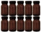 mikken - braunes Apothekerglas Set inkl. Schraubverschluss & Etiketten Made in Germany, Silber, 10x 100ml