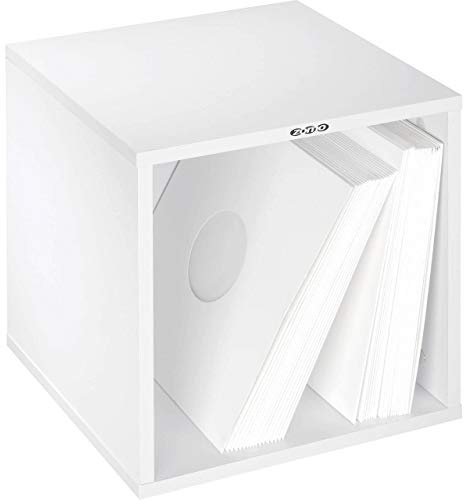 Zomo VS-Box 100 Vinyl Aufbewahrung - 360 x 335 x 370 mm - Weiß - MDF Holz - Schallplatten Regal bis 120 LPs