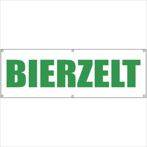Indigos UG - Plane wasserdicht Gerüstplane - p119 - Bierzelt - Banner - 200 cm x 67 cm - Baustelle, Garten, Zaun oder Veranstaltung im Sommer - Werbeplane, Werbung