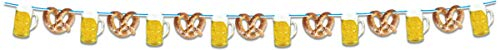 1 Girlande 10m mit hängenden Motiven Bierkrug & Brezel Oktoberfest