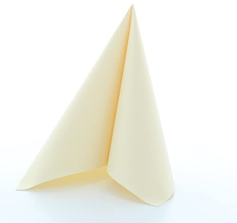 Mank Airlaid-Servietten 40x40 cm, Premium Einweg-Serviette, textilähnlich und saugstark, perfekt für Hochzeit & Partys, 50 Stück Creme