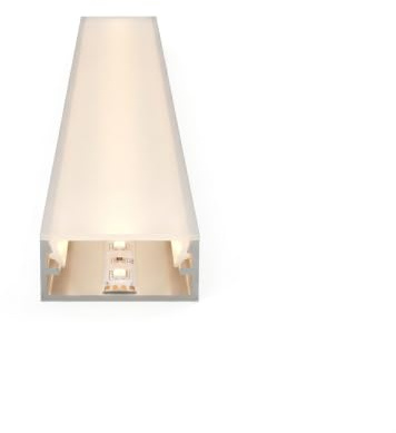LED-Gigant 3 x 2m Aluminium Profil A1 Anser Profil 2 m für Streifen + Abdeckung Opal (milchige Abdeckung) Aluprofil
