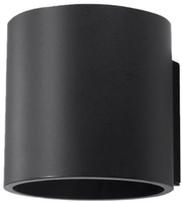 SOLLUX lighting Orbis Downlight Wandleuchte Innen – Zylindrischer Schirm für indirekte Beleuchtung – Wandlampe für Wohnzimmer, Esszimmer und Flur aus Aluminium in Schwarz 10 x 12 x 10 cm