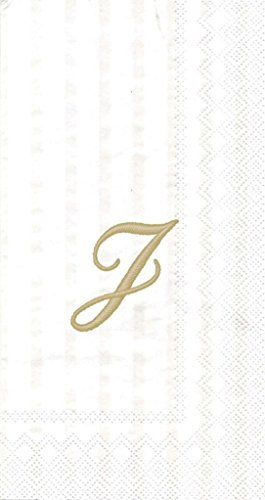 Ideal Home Range 3-lagige Papierservietten, Monogramm, 16 Fäden, Buchstabe J, 2 Stück