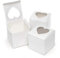 50pz Scatola Bianca Con Finestra Trasparente PVC Forma Cuore Porta Dolce Regalo Confetti 7.6 * 7.6 * 7.6cm