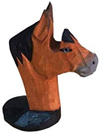 Lily&her friends - Kreativer,komplett handgeschnitzter Brillenhalter aus Holz,Handwerk,einzigartige tierförmige Brillenhalter aus Holz,Präsentationsständer für Zuhause,Schreibtisch,dekorativ (Pferde)