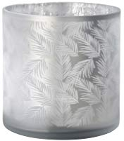 sompex Awhia Windlicht Vase Farne, Farbe:Silber-Weiss, Größe:20 x 20 cm (L)