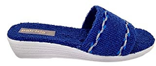 Sandalo Donna Ciabatta Mare Piscina Spa in Spugna 100% Art. 174 (Blu, 37)