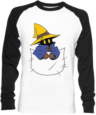 Tasche Mage Unisex Baseball T-Shirt Langarm Herren Damen Weiß Schwarz