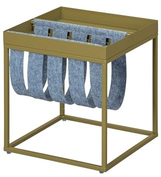 Inter Link - Couchtisch - Zeitungsständer - Funktionaler Tisch - martini olive - lackiertes Metall - mit Zeitungsständer - gekochte Wolle Club NY