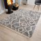 TAPISO Versay Teppich Shaggy Grau Creme Fransen Modern Abstrakt Streifen Boho Weich Hochflor Langflor Wohnzimmer Schlafzimmer ÖKOTEX 200 x 300 cm