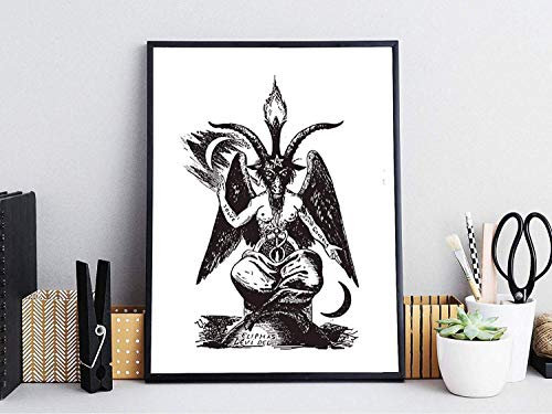 Din A4 Kunstdruck ungerahmt Baphomet Illuminati Freimaurer Luzifer Teufel Satan 666 Okkultismus Gothic Druck, Poster, Bild