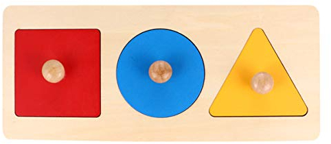 Tomaibaby 1 Stück Baby Holzform Puzzles Montessori Holzknauf Puzzle Peg Board Geometrische Form Match Baby Lernspielzeug