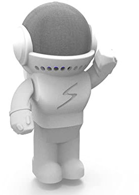 Splin Table Stand Holder Compatible with Amazon Alexa Smart Speaker Echo Dot (4th and 5th gen.) and Apple HomePod Mini, Astro Hero Robot Style (White)