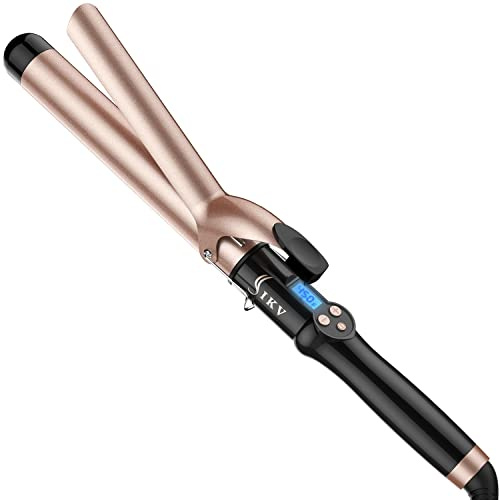 32mm Curling Tong Extra Long Barrel,110-210°C,Loose Waves | 100-240V Dual Voltage Curling Iron For Travel,Curling Wand 32mm for Long Hair,Ceramic Tourmaline,Auto Shut Off