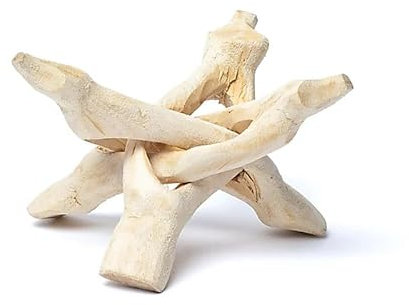 CRIGEMA – Treppiede Pieghevole in Legno dal colore naturale – 10cm – Lavorato a Mano - Supporto ideale per Conchiglia di Abalone e Palla di Cristallo