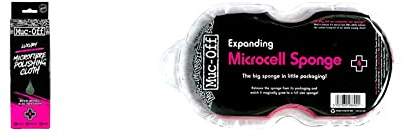 Muc Off Premium Microfibre Cleaning & Polishing Cloth Expanding Sponge - Premium Microcell Bike Cleaning Sponge With Ergonomic Shape For Comfort And Ease Of Use