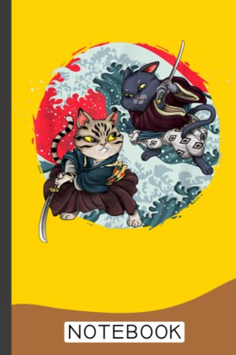 Cat Ninja Sinobi Samurai Swords Katana Notebook: Japanese Samurai Style Notebook - Good Gift For Japan Fans - 6x9 inch, 120 Pages, Notepad for notes