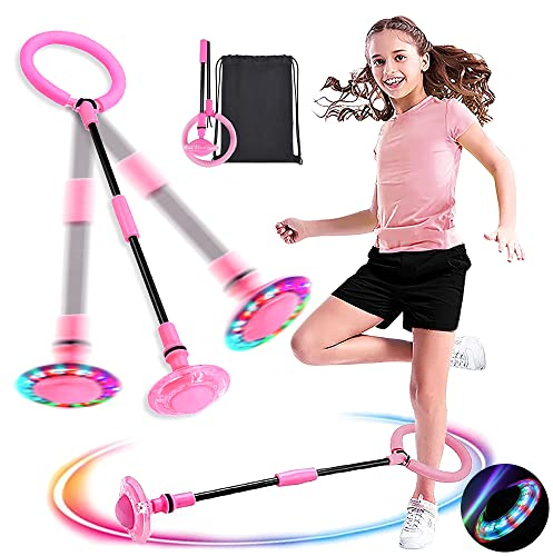 Cheville Skip Ball,Anneau de Saut de Cheville,Pliable Jouet d'Anneau de Saut de Cheville,Coloré Anneau de Saut Clignotant,Flash Saut Anneau Ball,Shine Cheville Skip Ball Dancing Ball Jouet