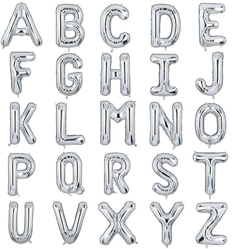 Palloncino Lettere X Argento XXL Grandi 100 cm Mylar Alfabeto Ballon Per Anniversario Festa Compleanno,Baby Shower,Matrimonio Decorazione (Argento X)
