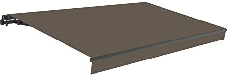 SmartSun Dark Toldo Exterior Manual 4x2,5m - para Terraza, Balcón o Jardín - Estructura Retráctil Antracita Resistente de Aluminio - Lona Poliéster Enrollable - Manivela incluida - Color Marrón Topo