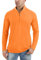 KEFITEVD Mens Outdoor UPF 50+ Top Summer Hiking T Shirt Long Sleeve Sun Protection Tops with 1/4 Zip,FL Orange,L