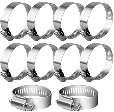 PLABBDPL 10Pcs Collier de Serrage Tuyau, Collier de Serrage Tuyau Réglable 33-57 mm, 304 Collier de Serrage Inox, Collier Serrage, pour tuyau, Home Gaz, Famille Tuyau D'eau, Câble, Robinet, etc