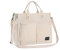 GloriaNguyen Canvas Umhängetasche Damen mit Reißverschluss Lässige Strandtasche Shopper Tote Henkeltasche Stofftasche Alltagstaschen für Arbeit, Reisen, Einkaufen (Weiß)