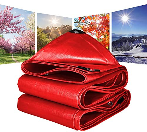 Lona de Lona con Ojales de Polietileno 6 x 12 m, Resistente a la Intemperie, 0,32 mm, para Camping, Piscina de 160 g/m²