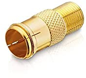 conecto F-Verbinder, F-Kupplung, F-Stecker Quick auf F-Buchse, Adapter zur Verlängerung von Antennen-Kabel/Koaxial-Kabel, vergoldet