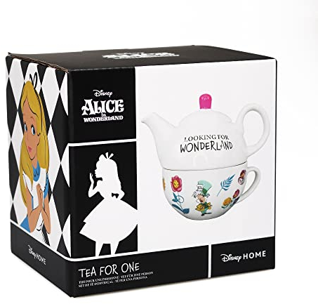 Disney Alice in Wonderland Tea for One Set - Tea Set - Tea Cup - Disney Teapot - Disney Home - One Cup Teapot - Alice in Wonderland Teapot
