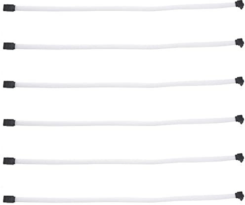 Herold 6pièces 50CM SATA 3.0 III SATA3 Cable de Donnees A 7 Broches SSD A Angle Droit 6Gb / S Cordon de Donnees(Blanc)