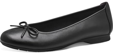 Jana Damen Ballerinas aus Kunstleder Elegant Weite H Mehrweite, Schwarz (Black), 39 EU