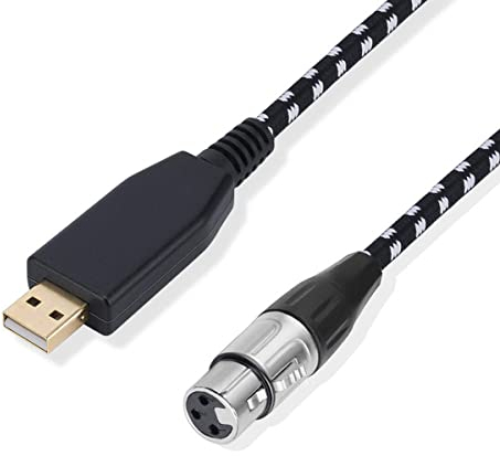 RANRAO Mikrofonkabel-Adapter (XLR-Buchse auf USB, 3 m) für PC, Laptop, Mikrofon, Gesangsrekorder