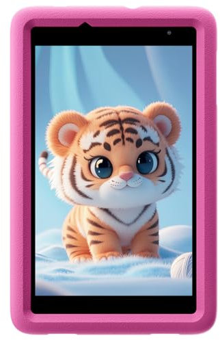 Blackview Tab A5 Kids Tablette Android 14, 8'' IPS Ecran Tablette pour Enfants, 9Go+64Go(1To Carte SD Externe), 4G Dual SIM, Caméra 5MP+4MP, Double Box Haut-parleurs, Contrôles Parentaux, Rose