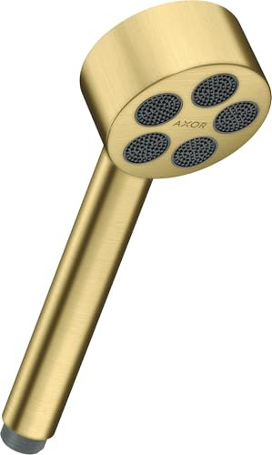 hansgrohe AXOR One Handbrause 75 1 Strahlart wassersparend, 48651950, Farbe: Brushed Brass