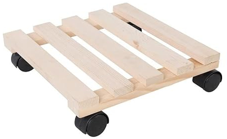 Soucoupe carré à roulettes 29 cm en bois de Hêtre - EDA Plastiques