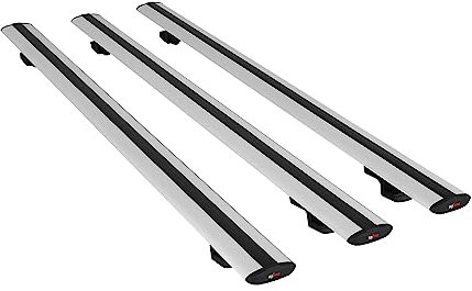 Kompatibel mit Renault Megane GRANDTOUR 2009-2015 Relingträger Basic Modell Dachträger 3 Bars Gepackträger GRAU