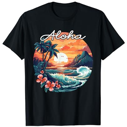 Sonnenuntergang auf Hawaii Aloha Flower Spirit Aloha Hawaii T-Shirt