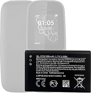 HIGHAKKU Ersatzakku Batterie BL-5CB kompatibel mit Nokia-105 2019 Nokia-1800 E60 3600 3660
