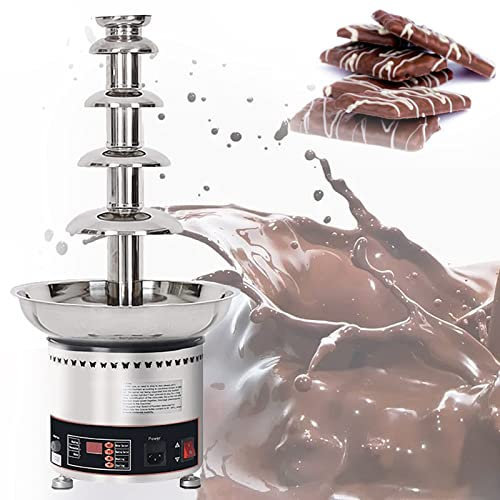 JINGEDD Chocolate Fountain Commercial Chocolate Fountain Chocolate Fountain Machine Stainless Steel Chocolate Fountain Fondue for Cake Shop,Hotel,House,Restaurant,Banquet,5Tier