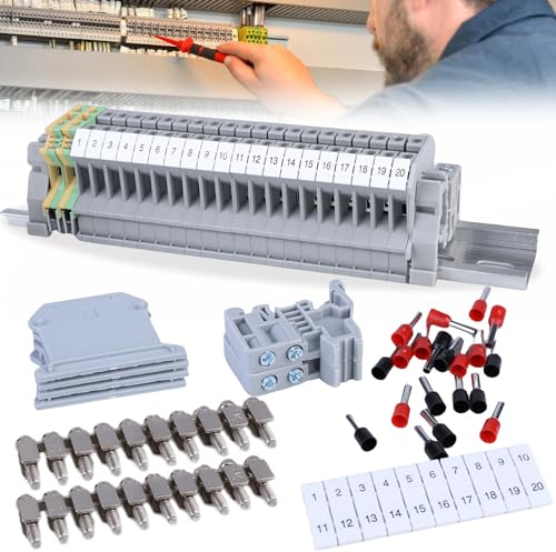 Reihenklemmen Hutschiene: Durchgangsklemme UK 2,5 Schienenanschlussblocks Kit für Automatisierungsprojekte, Garage, DIY-Projekte