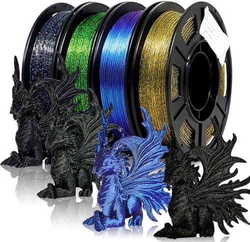 Eono 3D Printer Filament PLA Filament 1.75mm Multicolor Mixed 3D Printing Filament 250g*4 Sample Pack.