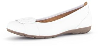 Gabor Damen Klassische Ballerinas, Frauen Flats,Ballet-Flats,flach,Ausgehschuhe,Abendschuhe,Slip-ons,klassisch elegant,Pumps,Weiss,38.5 EU / 5.5 UK