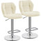 Yaheetech Juego de 2 Taburete de Bar Taburete de Altura Ajustable 89-111 cm Taburete Industrial Metal Silla de Cocina Tasburete Alto para Cocina Bar Comedor Beige