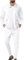 Uomo Tute da Ginnastica Waffle Manica Lunga Cerniera Giacca & Pantaloni Set di 2 Pezzi Bianco per Casual Sport Lavoro, 3XL